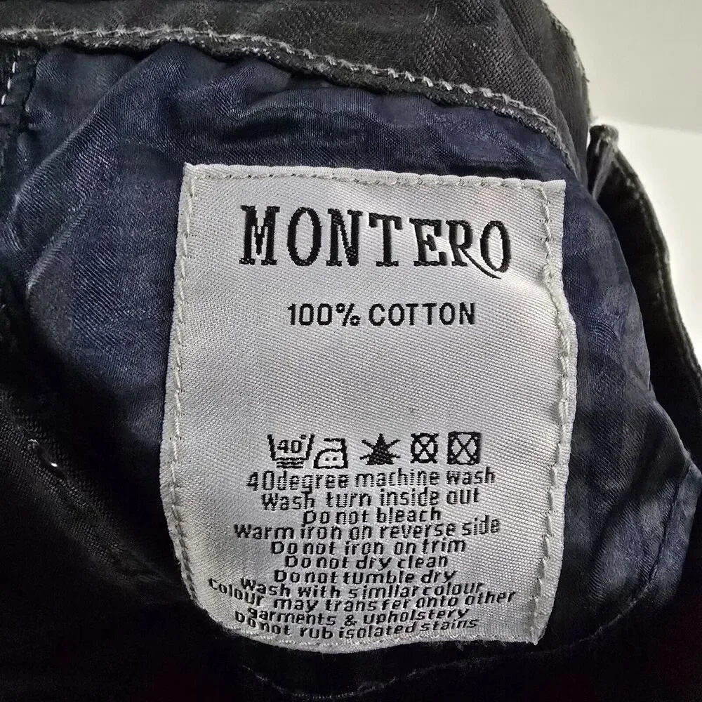 Montero straight jeans 30x32‎ mens dark wash black 4824